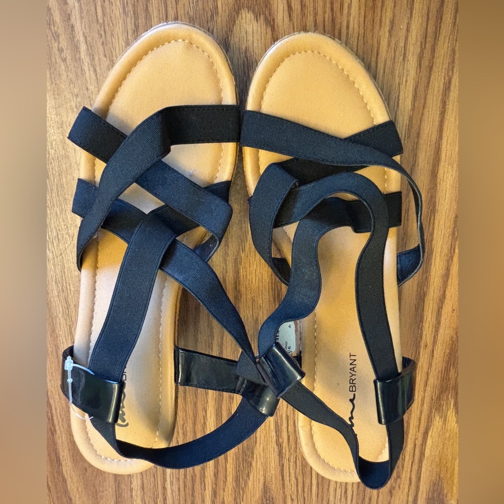 Lane Bryant Black Strappy wedge Sandals